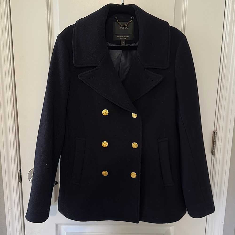 J. Crew Stadium Cloth Peacoat